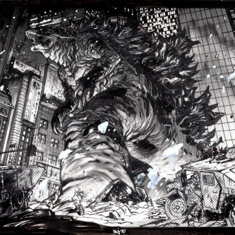 Un Godzilla démentiel illustré par Daniel Warren Johnson (Extremity, Murder Falcon)